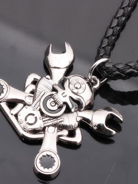 Pönk Gothic Street Style Skull Hengiskraut Leðuról Hálsmen Tíska Skartgripir Club Wear