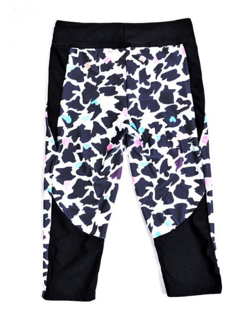 Unisex Digital Print Tight Capri 3/4 Legging for Yoga Workout Fitness Exercise