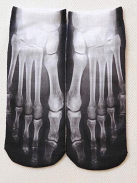 Multicolors Harajuku Style Skeleton Pattern Men & Women Socks 3D Printed Cute Low Cut Ankle Socks