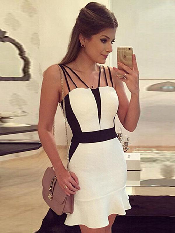 Damenmode Chanel Stil Sexy OL Stil Sleeveless beiläufiges dünnes Kleid