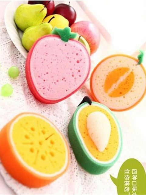 Creative Fruit Thick Sponge Cloth Strong Decontamination Washing Cloth Washing Towel Non Stick Oil Sponge Kitchen items