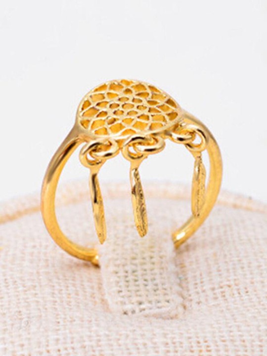 Damenmode Kreative Dreamcatcher Einfache Hohle Feder Quasten Ringe