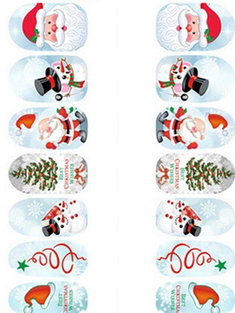 Calcomanías de uñas Noctilucous de Navidad Pegatinas Accesorios Pegatinas de esmalte de uñas Manicura