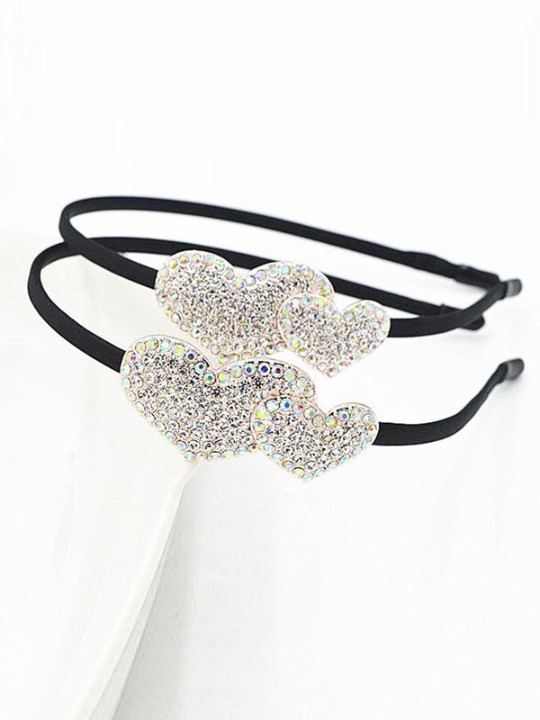 Women's  New Cute Heart Shape Alloy Diamond Headband Headwear Hair Accessories