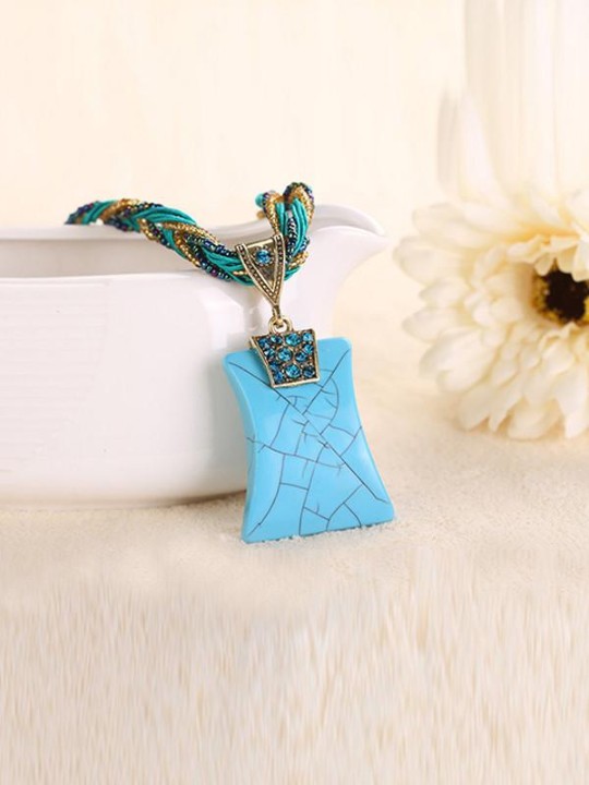 Natural retro Necklace Pendant Women Statement Ethnic  Clavicle Necklaces Jewelry