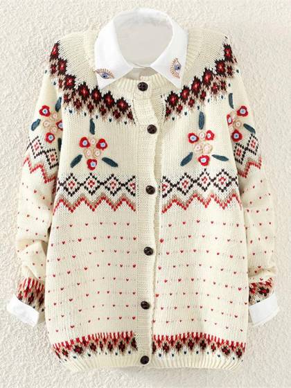 Ethnic Style Multicolor Crochet Bright Hand Hook Króm Blóm Hollow Villt Konur Tíska Holt peysa