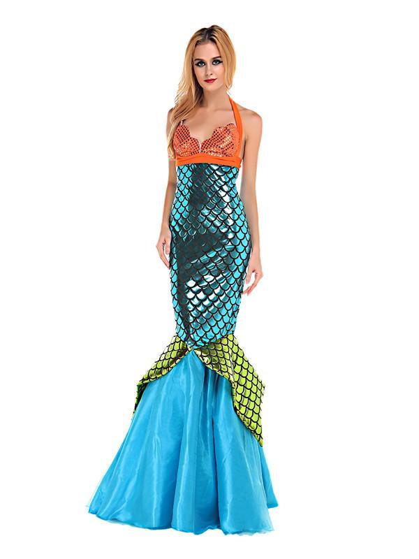 Frauen Halloween Slim Fit Backless Bodycorn Meerjungfrau Kostüm Erwachsene Sexy Kostüm