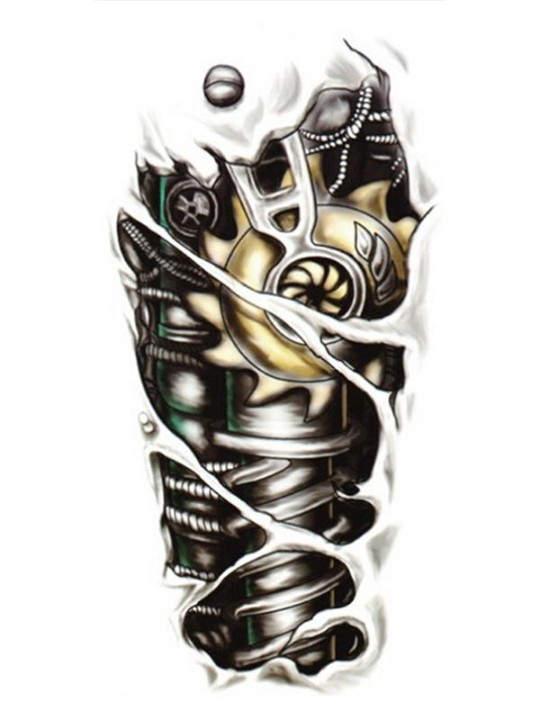 Creative Corloful Machine Halloween adhesivos a prueba de agua tatuajes calcomanías tatuaje temporal