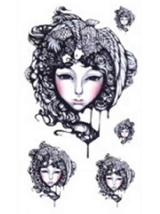 Mode personnage filles motif imperméable tatouage autocollants décalcomanies tatouage temporaire