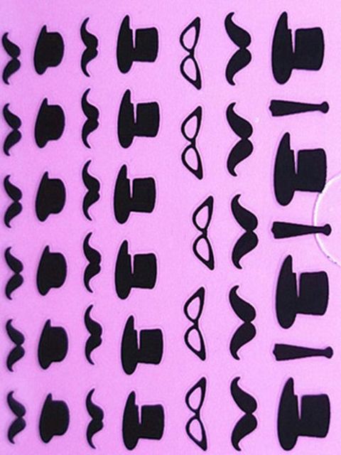 Barbe noire Nail Decals Stickers Accessoires Nail Polish Stickers Manucure