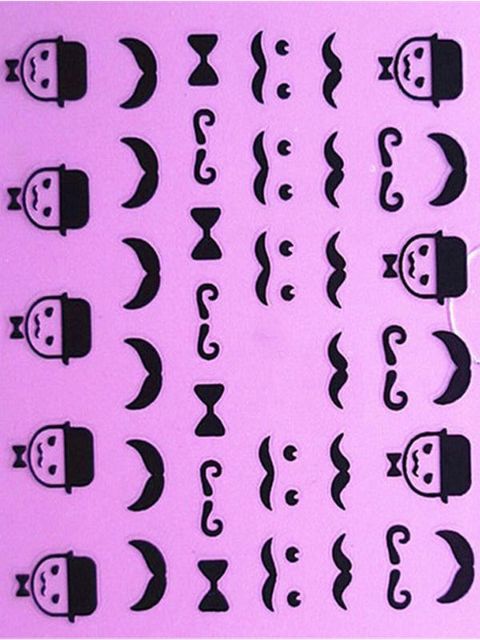 Schwarz Bart Nagel Aufkleber Aufkleber Zubehör Nagellack Aufkleber Maniküre