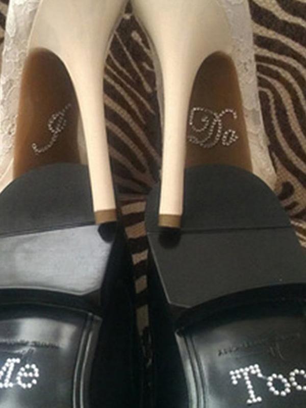 Set von ich DO &amp; ME TOO klar Strass Dekoration Hochzeit Aufkleber Hochzeit Schuh Aufkleber