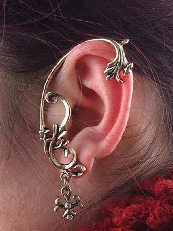 Muoti unisex uusi persoonallisuus punk tyyli kukka suunnittelu korvakoru