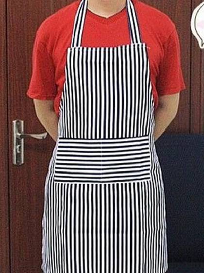 Couples Antifouling Modern Design Simple Stripe Pattern Canvas Apron Fashion Apron For Painting Cooking Baking Party Apron