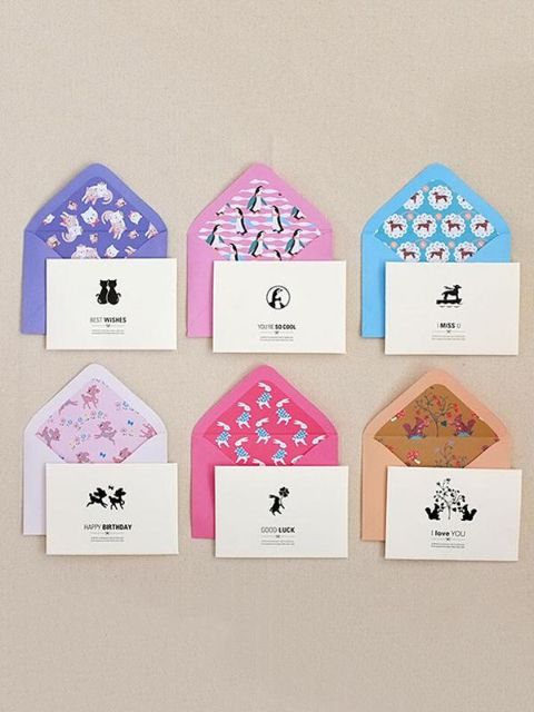 5 stk / mikið umslag fornpóstkort Vintage lítill kort sett kveðja / þakka þér / blessunarkort / skilaboðakort / gjafabréf skólabirgðir