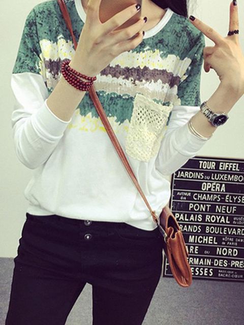 Stærð kvenna í aukastærð T-skyrta með langerma, hringlaga háls, bómullarbolir, falla tíska