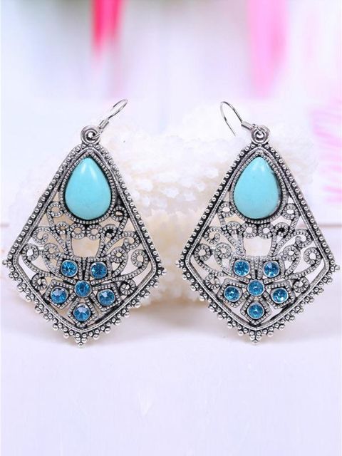 Moda elegante acessórios de jóias brincos de liga de strass do vintage