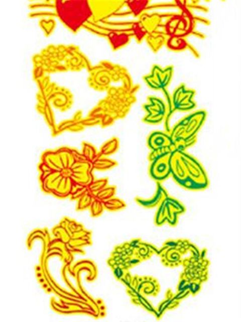 Unisex-muoti kukkakukat Perhonen Noctilucous Vedenpitävä Tatuointi Tarrat Tarrat Väliaikainen tatuointi