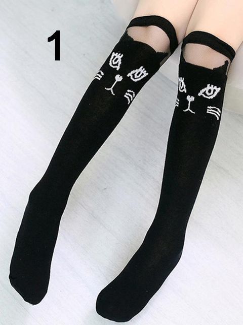 2015 Venda Quente Nova Adorável Moda Infantil Caçoa a Carta Da Menina Gato Preto Meias Polainas Meias