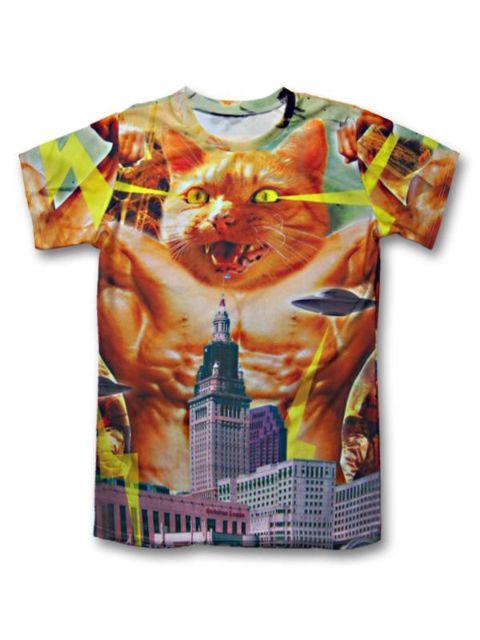 Tíska Heitt þrívíddarprent Super Kitten Casual Casual Cotton Short Sleeves T-bolur Toppar Tees