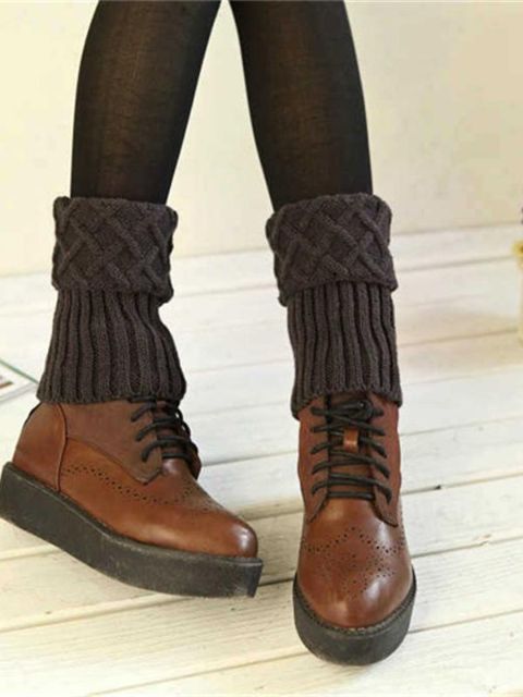 Mädchen Japanisch häkeln gestrickte feste kurze Boot Sockers Beinwärmer Winter Herbstmode Boot Cover