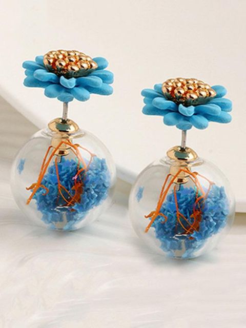 Mulheres Moda Verão Floral Ampulheta Stud Brincos Jóias