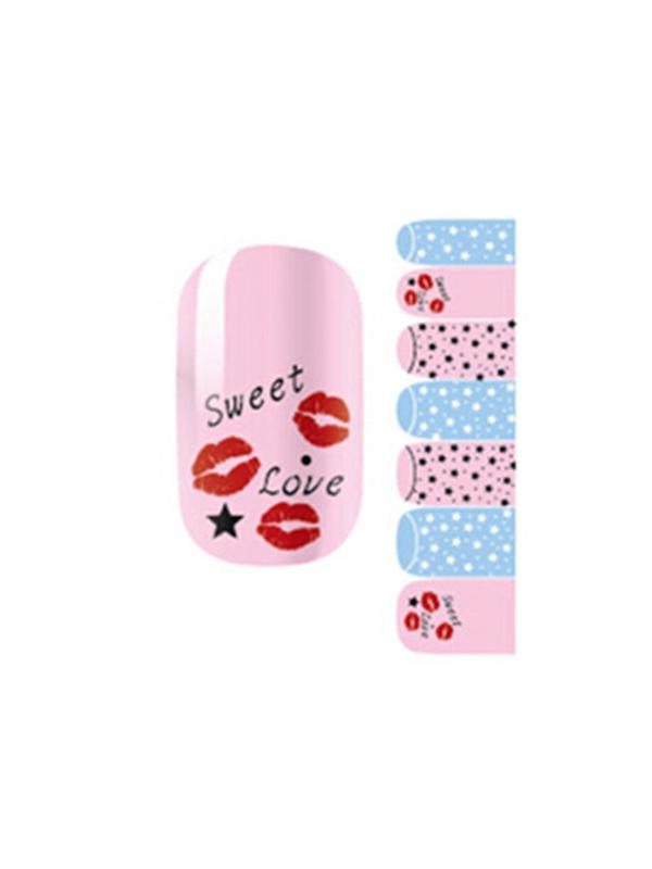 Frauen Sexy Lip Dot DIY Aufkleber Nail Art Decals Nägel Wraps Nagel Werkzeuge Maniküre