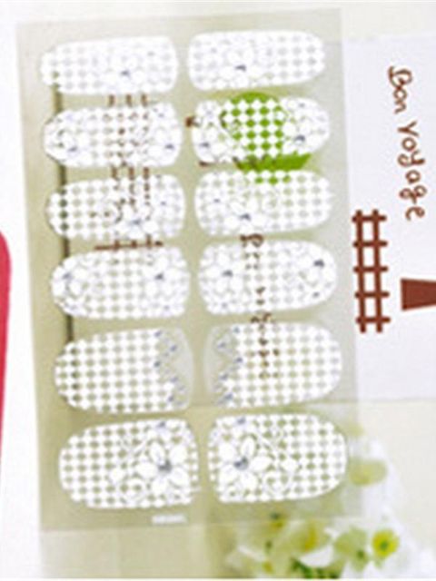 Kvinders nye DIY Creative White Sticker Negle Art Decals Negle Wraps Negle Tools Manicure