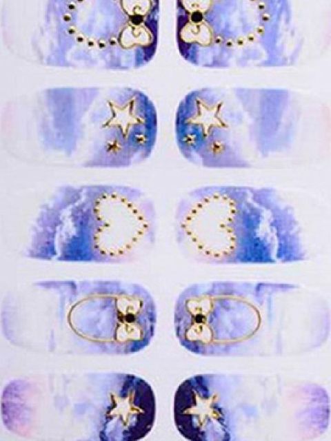 3D Galaxy Heart Bowknot Nail Dekals Stickers Tillbehör Nail Polish Stickers Manikyr
