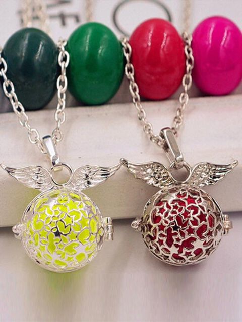 Women's Fashion Rainbow Balls Hollow Cage Pendant Necklace Jewelry Accessories