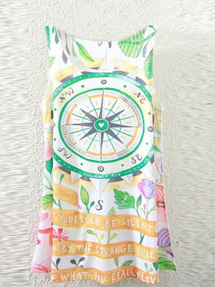 Femmes mode sans manches roue 3D imprimé chemisier chemise gilet débardeurs