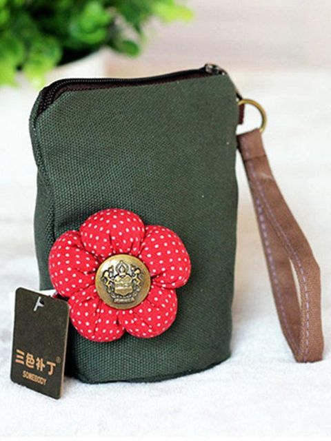 Flower Canvas Kosmetisk Makeup Taske Opbevaringspose Clutch Bag