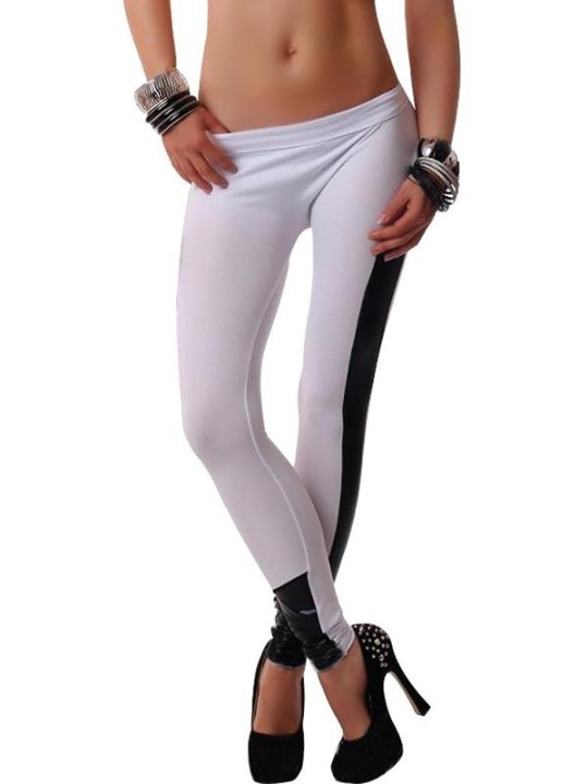 Tíska Rave Party Diskó Kaffi Solid Color Wetlook Inset Leggings Buxur Sokkabuxur