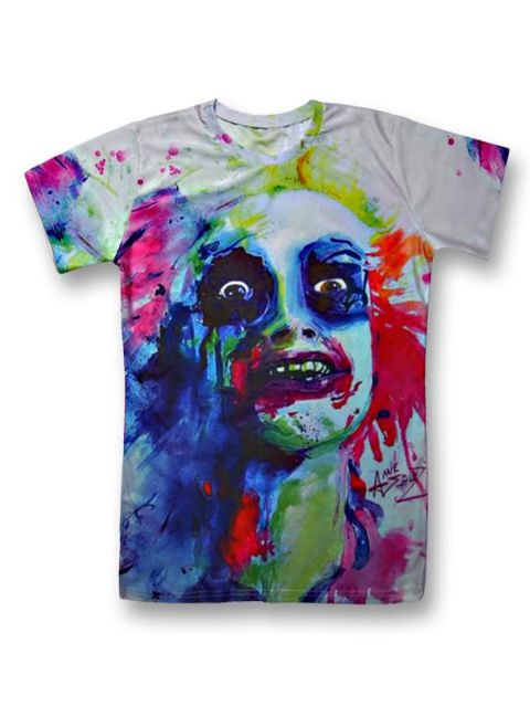 Mode Hot 3D Print Face Malerei Casual Baumwolle Kurzen Ärmeln T-shirt Tops Tees