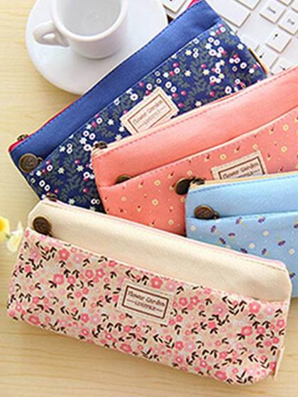 School Pencil Bag Frozen Pencil Pouch Double Zipper Pure And Fresh Penalty Cosmetic Bags Office Stationery Canvas Pencil Case