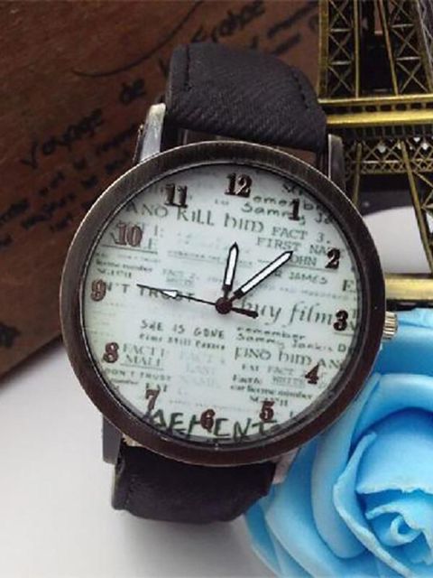 Retro aakkosnumeerinen kiillotettu rento farkkutuotteiden tukkukellojen opiskelija