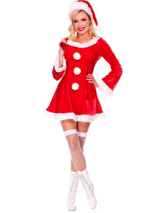 Christmas Costumes Female Santa Claus Suits Cosplay Long sleeve Red Chorus Joyous Costumes