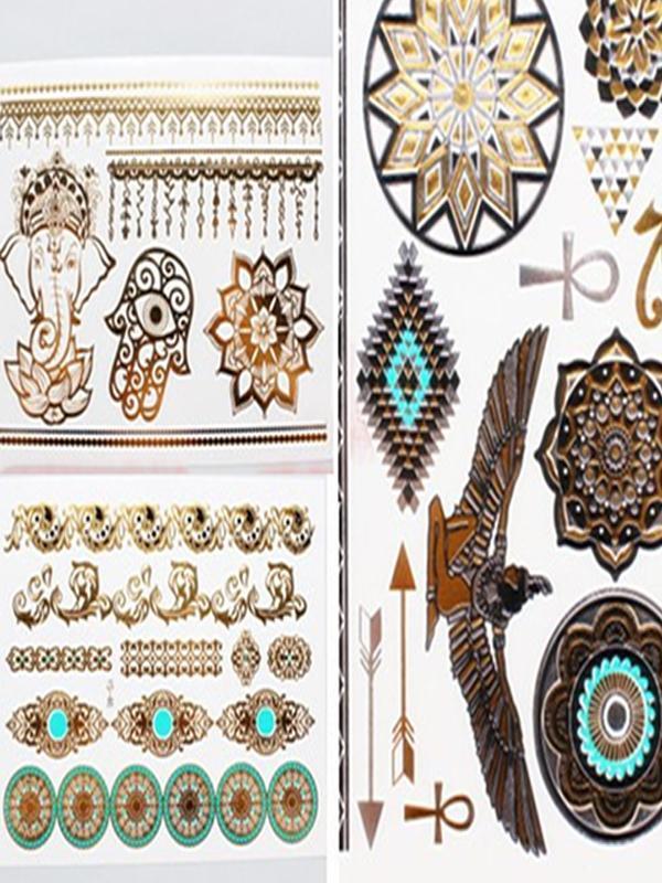 Vattentät tatuering klistermärken Halsband Wing Dekaler Tillfällig tatuering