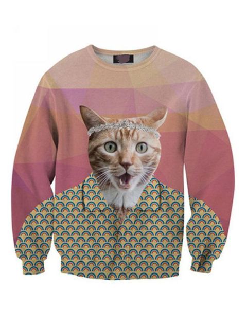 Fashion Women's Cartoon 3D Print Monster Marilyn Monroe Cult Cat Sweatshirt Pullovers Hoodies