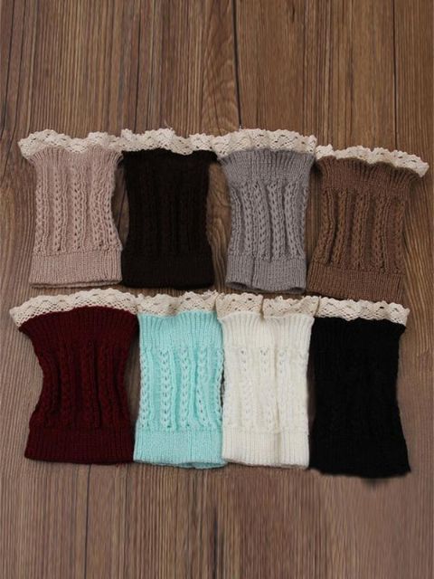 Chaussettes multicolores à hauteur du genou avec jambières à boutons en dentelle Mode hiver automne Mode japonaise