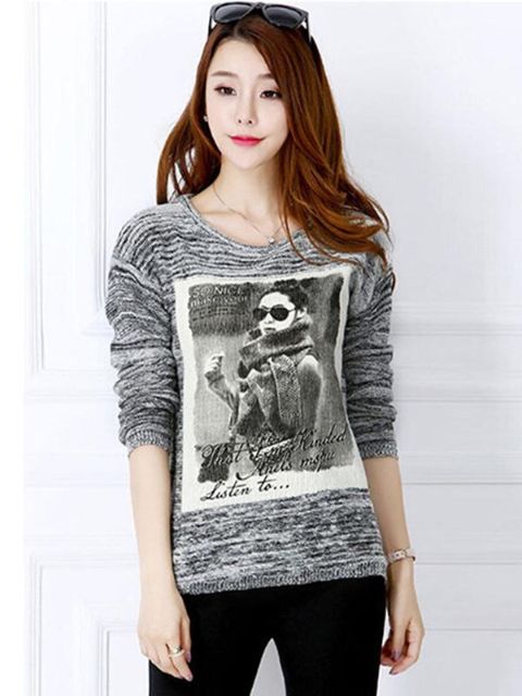 Haustískan kvenna hlý Gary peysa Sætur frjálslegur útivistafatnaður