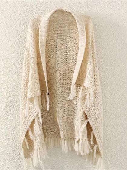 Femmes automne nouvelle mode gracieux Star Style décontracté lâche gland sans manches pull en tricot Cardigan châle manteau veste hauts