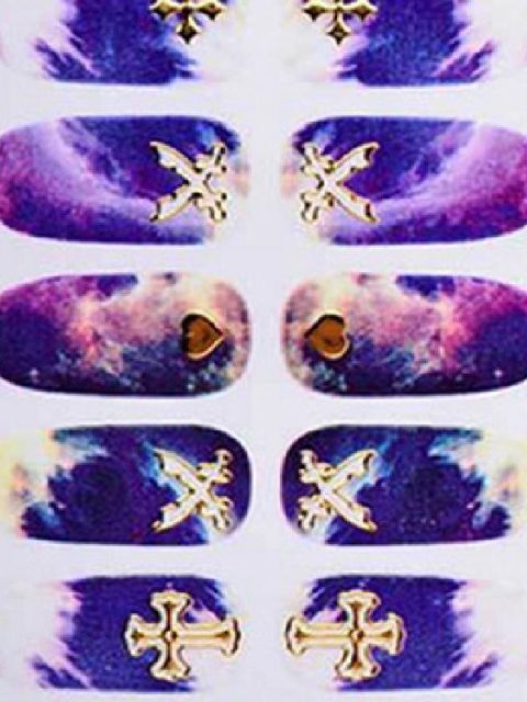 3D Galaxy Cross Calcomanías de uñas Calcomanías Accesorios Pegatinas de uñas Pegatinas Manicura