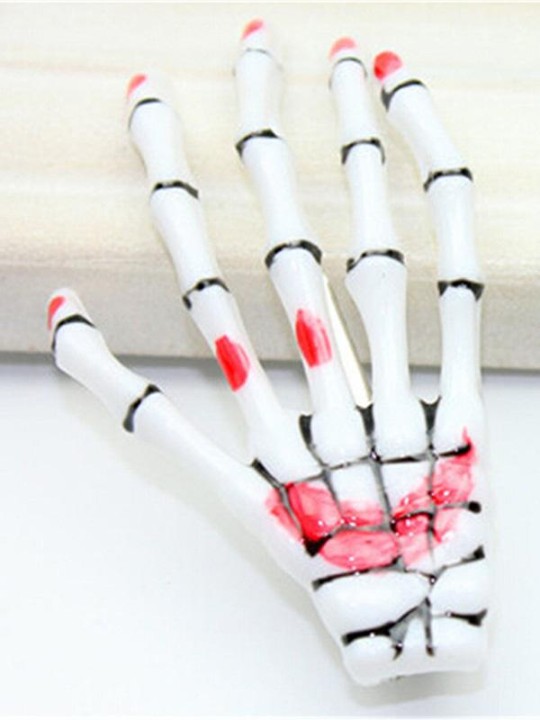 Hrekkjavökupartý blóðug zombie hauskúpa beinagrind handbein kló hárnál pönk hárklemma fyrir konur stelpu