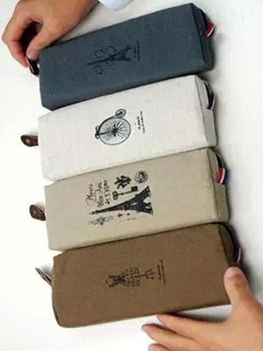 Retro Towers Linen lyijykynälaukku Opiskelijat Pariisin tyyliin lyijykynät Paperitavara Escolar Toimistotarvikkeet Uusi saapuminen