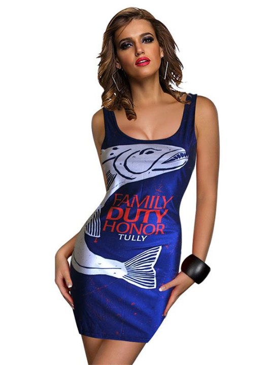 Celeb Inspired Adventure Time BMO Stafrænn prentkjóll Bodycon Clubwear Ball Party