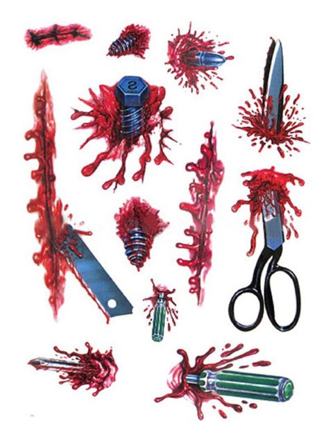 Halloween Cosplay Tatuagem Adesivos Cicatrizes Falsas Tatuagem Temporária Body Art