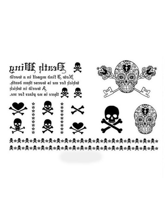 Halloween Cosplay tattoo Stickers Calcomanías Cráneo Tatuaje Temporal Body Art