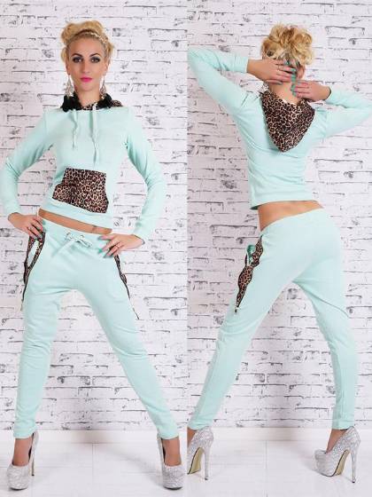 Combinaison de sport léopard Patchwork pour femme