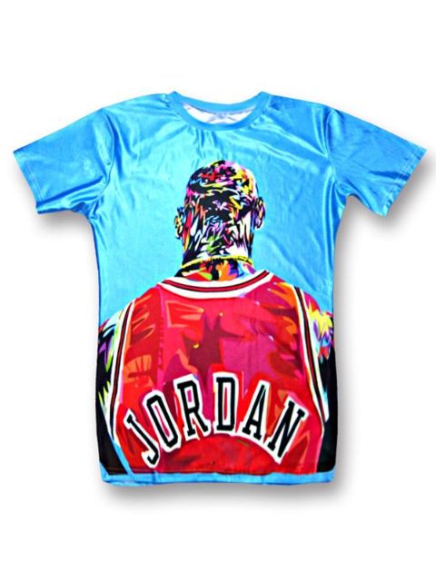 Mode Heta 3D-tryck Jordan Casual Bomull Kortärmade T-shirt Toppar Tees